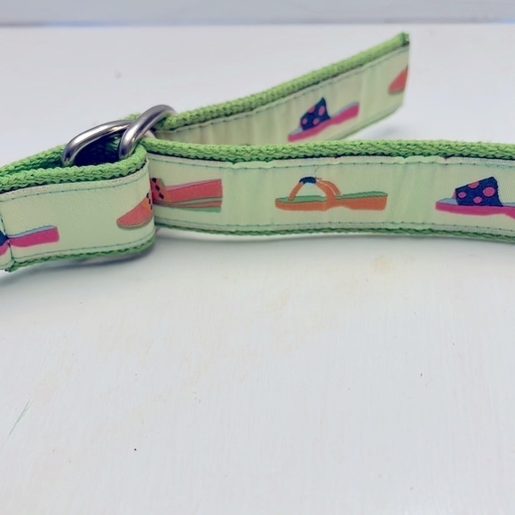 Douglas Paquette canvas belt with funky shoes and sandals size Large
